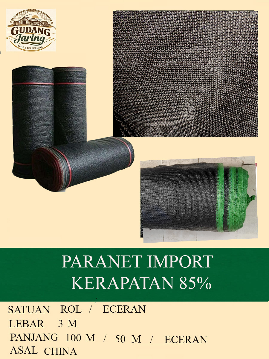 Jual Paranet import 85% - Gudang Jaring